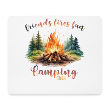 Camping Campfire Camper Outdoor Nature Mountains - Mouse Pad (horizontal) - white - Front