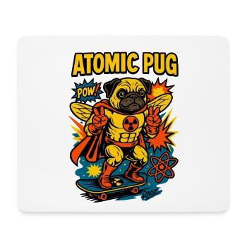 Atomic Pug Hero an Bord - Mousepad (Querformat) - Weiß - Vorne