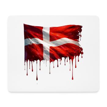 Drapeau danois couleur - Tapis de souris (format paysage) - blanc - Devant