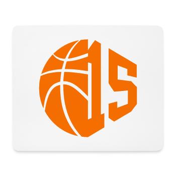 NUMMER 15 BASKETBALL 15. GEBURTSTAG - Mousepad (Querformat) - Weiß - Vorne