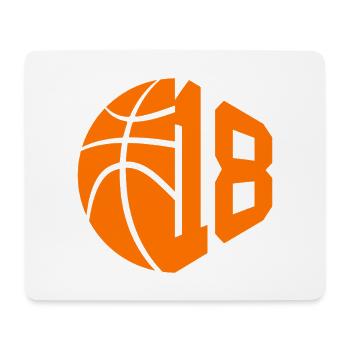 NUMMER 18 BASKETBALL 18. GEBURTSTAG - Mousepad (Querformat) - Weiß - Vorne