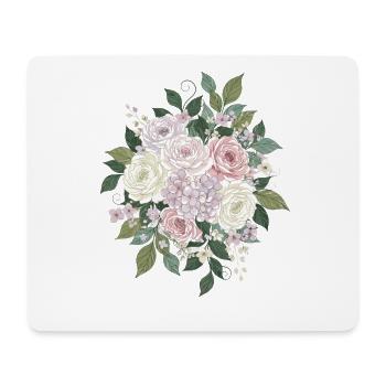 Pastell Rosen Bouquets - Mousepad (Querformat) - Weiß - Vorne
