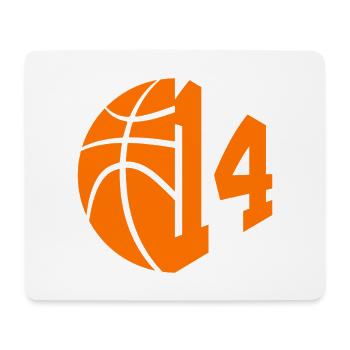 NUMMER 14 BASKETBALL 14. GEBURTSTAG - Mousepad (Querformat) - Weiß - Vorne