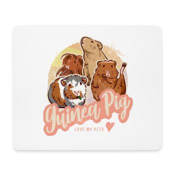 Portrait vintage de cochon d’Inde pour les amoureux des animaux - Tapis de souris (format paysage) - blanc - Devant