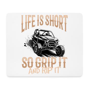 UTV Off Road Boy Men 4 Wheeler Side by side - Mousepad (Querformat) - Weiß - Vorne