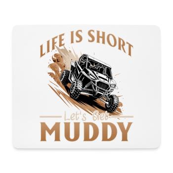UTV Off Road Boy Men 4 Wheeler Side by side - Mousepad (Querformat) - Weiß - Vorne