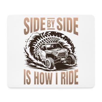 UTV Off Road Boy Men 4 Wheeler Side by side - Mousepad (Querformat) - Weiß - Vorne