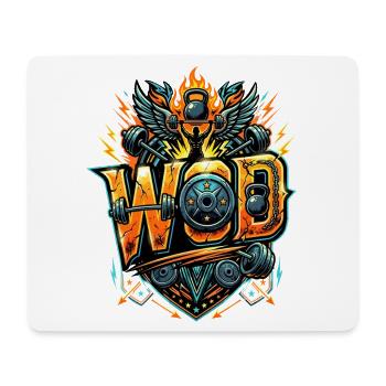 WOD Fitness Muscu Entraînement Cross Sport salle - Tapis de souris (format paysage) - blanc - Devant