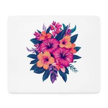 Tropische Hibiskus Blütenpracht - Mousepad (Querformat) - Weiß - Vorne
