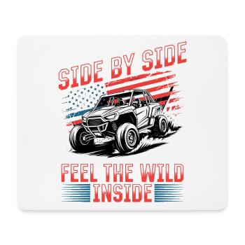 UTV Off Road Boy Men 4 Wheeler Side by side - Mousepad (Querformat) - Weiß - Vorne