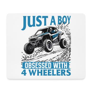 UTV Off Road Boy Men 4 Wheeler Side by side - Mousepad (Querformat) - Weiß - Vorne