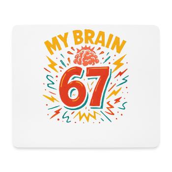 Six Seven Italian Brainrot Brain Humor Meme Funny - Mouse Pad (horizontal) - white - Front