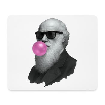 Charles Darwin avec du chewing-gum et des lunettes de soleil - Tapis de souris (format paysage) - blanc - Devant