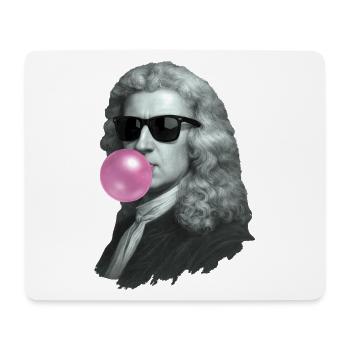 Isaac Newton with chewing gum and sunglasses - Mouse Pad (horizontal) - white - Front
