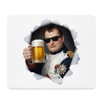 Napoleon holds a beer - Mouse Pad (horizontal) - white - Front