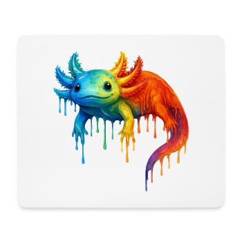 Axolotl in bunten Farben - Mousepad (Querformat) - Weiß - Vorne