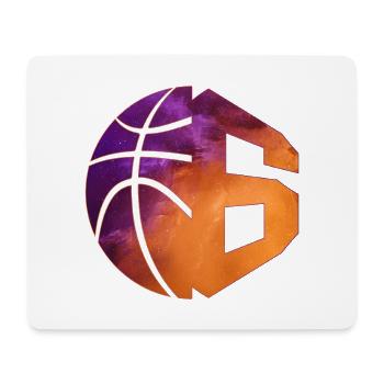 NUMMER 6 BASKETBALL 6. GEBURTSTAG - Mousepad (Querformat) - Weiß - Vorne