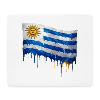 Uruguay Tropfenkunst Flagge - Mousepad (Querformat) - Weiß - Vorne