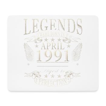 35. Geburtstag Geschenk Mann Original April 1991 - Mousepad (Querformat) - Weiß - Vorne