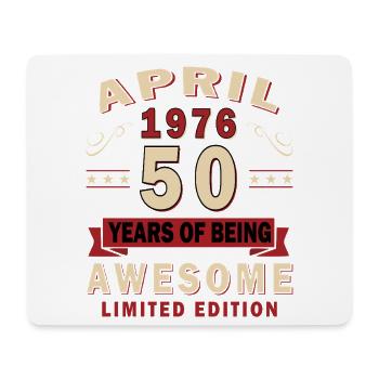 April 1976 Retro April 1976 Birthday Gift - Mouse Pad (horizontal) - white - Front
