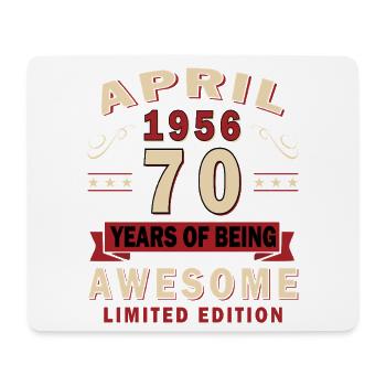 70th Anniversary April 1956 Vintage Gift - Mouse Pad (horizontal) - white - Front