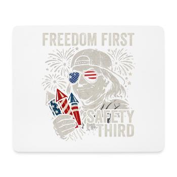 Freiheit zuerst, Sicherheit an dritter Stelle, Fra - Mousepad (Querformat) - Weiß - Vorne