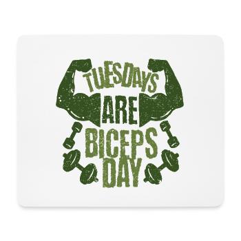 Biceps Bicep Training Bodybuilder Gym - Mouse Pad (horizontal) - white - Front