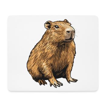 Velvety Capibara Portrait - Mouse Pad (horizontal) - white - Front