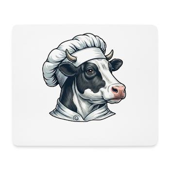 Dessin animé Cow Chef - Tapis de souris (format paysage) - blanc - Devant