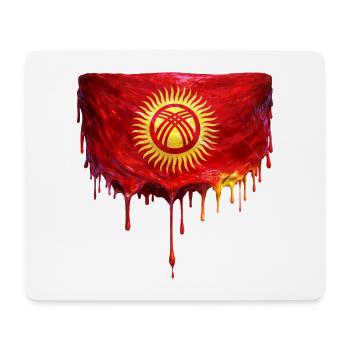 Kyrgyzstan Flagge im Tropfenstil - Mousepad (Querformat) - Weiß - Vorne
