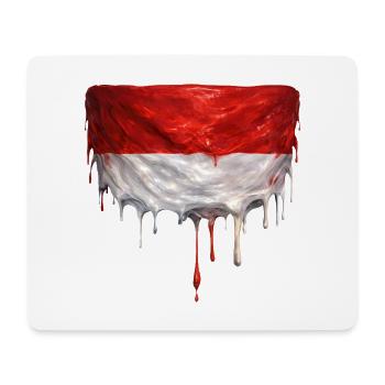 Drapeau indonésien dégoulinant - Tapis de souris (format paysage) - blanc - Devant