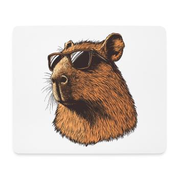 Capybara mit Sonnenbrillen – Retro Cartoon - Mousepad (Querformat) - Weiß - Vorne