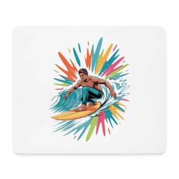Colorful Surfer Watercolors Splashes Graffiti - Mouse Pad (horizontal) - white - Front