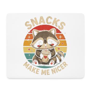 Raccoon Snacks Machen Mich Netter Waschbär Hunger - Mousepad (Querformat) - Weiß - Vorne
