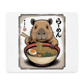 Capybara Ramen Bowl - Mouse Pad (horizontal) - white - Front