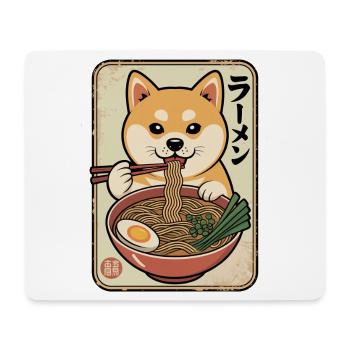 Shiba Ramen Mascot - Mouse Pad (horizontal) - white - Front