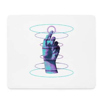 Techno Hand Hypnotic Rave DJ – Techno Musik - Mousepad (Querformat) - Weiß - Vorne
