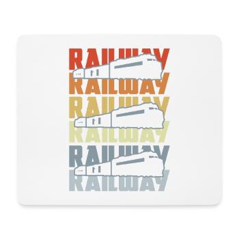 Chemin de fer vintage - Tapis de souris (format paysage) - blanc - Devant