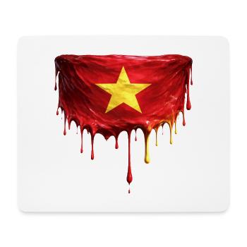 Chute du cœur du drapeau du Vietnam - Tapis de souris (format paysage) - blanc - Devant