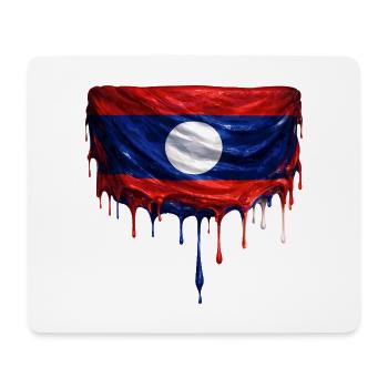 Laos Flagge bunte Farbe - Mousepad (Querformat) - Weiß - Vorne