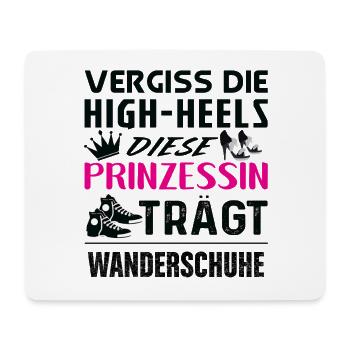 Prinzessin Wanderschuhe statt High Heels - Mousepad (Querformat) - Weiß - Vorne