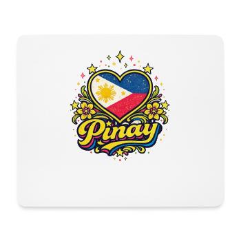 Pinoy Flag Heart Floral Pride - Mousepad (Querformat) - Weiß - Vorne