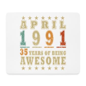 Avril 1991 : 35 ans d’Awesome - Tapis de souris (format paysage) - blanc - Devant