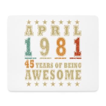 Année anniversaire avril 1981 - Tapis de souris (format paysage) - blanc - Devant