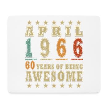 60. Geburtstag Geschenk Mann Oldtimer April 1966 - Mousepad (Querformat) - Weiß - Vorne