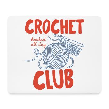 Häkelclub – Den ganzen Tag gehakt – Retro-Basteln - Mousepad (Querformat) - Weiß - Vorne