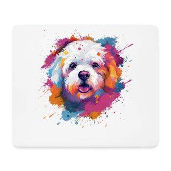 Bichon Fris Bunte Hundesplash-Kunst - Mousepad (Querformat) - Weiß - Vorne