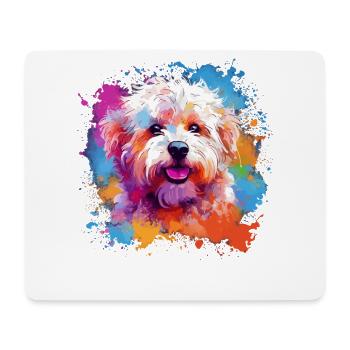 Colorful Dog Splash Art Bichon Fris - Mouse Pad (horizontal) - white - Front