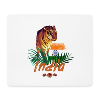India Vintage Tiger with Flag Holiday Souvenir - Mouse Pad (horizontal) - white - Front