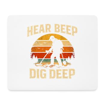 Beep hören tief graben | Sondeln Schatzsuche - Mousepad (Querformat) - Weiß - Vorne